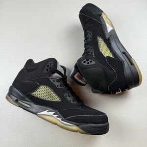 Air Jordan 5 Retro OG (BG), Black‎ Metallic Gold, Big Kids size 6.5